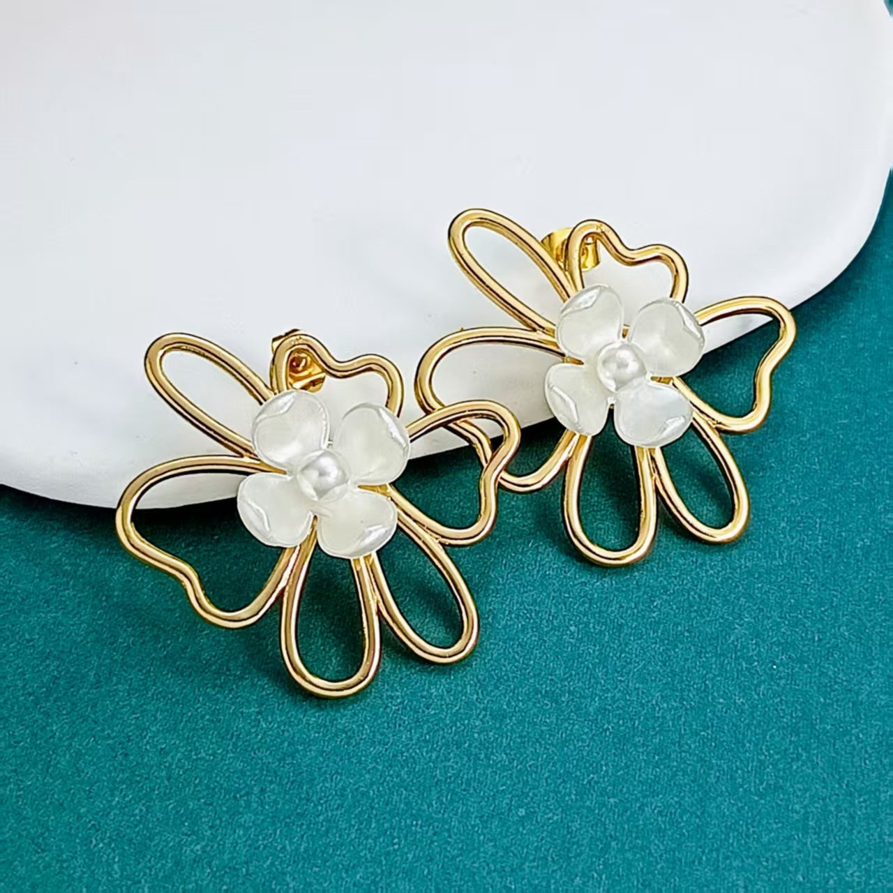Boucles d'oreilles en acier inoxydable à double couche Léger Luxe avec une sensation Premium