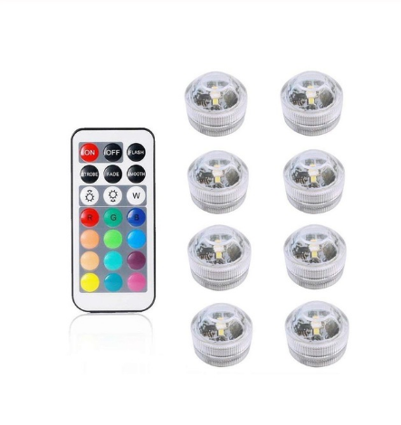 Télécommande lumière plongée 3CM diamant torsion couleur rouge vert bleu blanc chaud blanc w