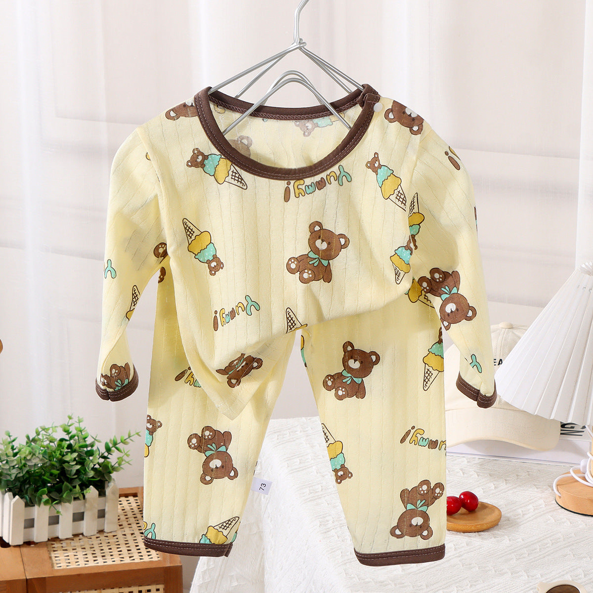 Summer Baby Cotton Maison Porter Pajama pour enfants