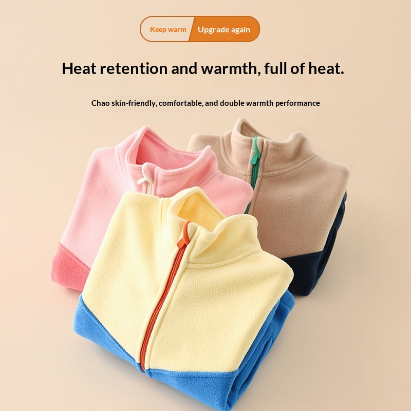 Enfants Filles doublées d'une polaire Sweatshirt Cardigan pour printemps