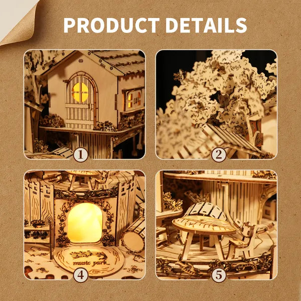 3D en bois Puzzle Tree House avec léger artisanat fait main Assemblage Kits de modèle