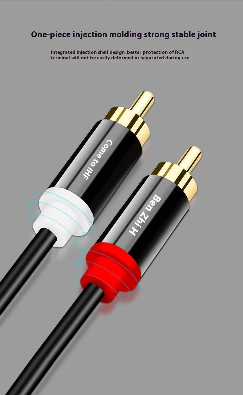 Deux-à-deux Double-connecté Flower Head Audio Cable 2RCA Computer Connection TV Audio Spea