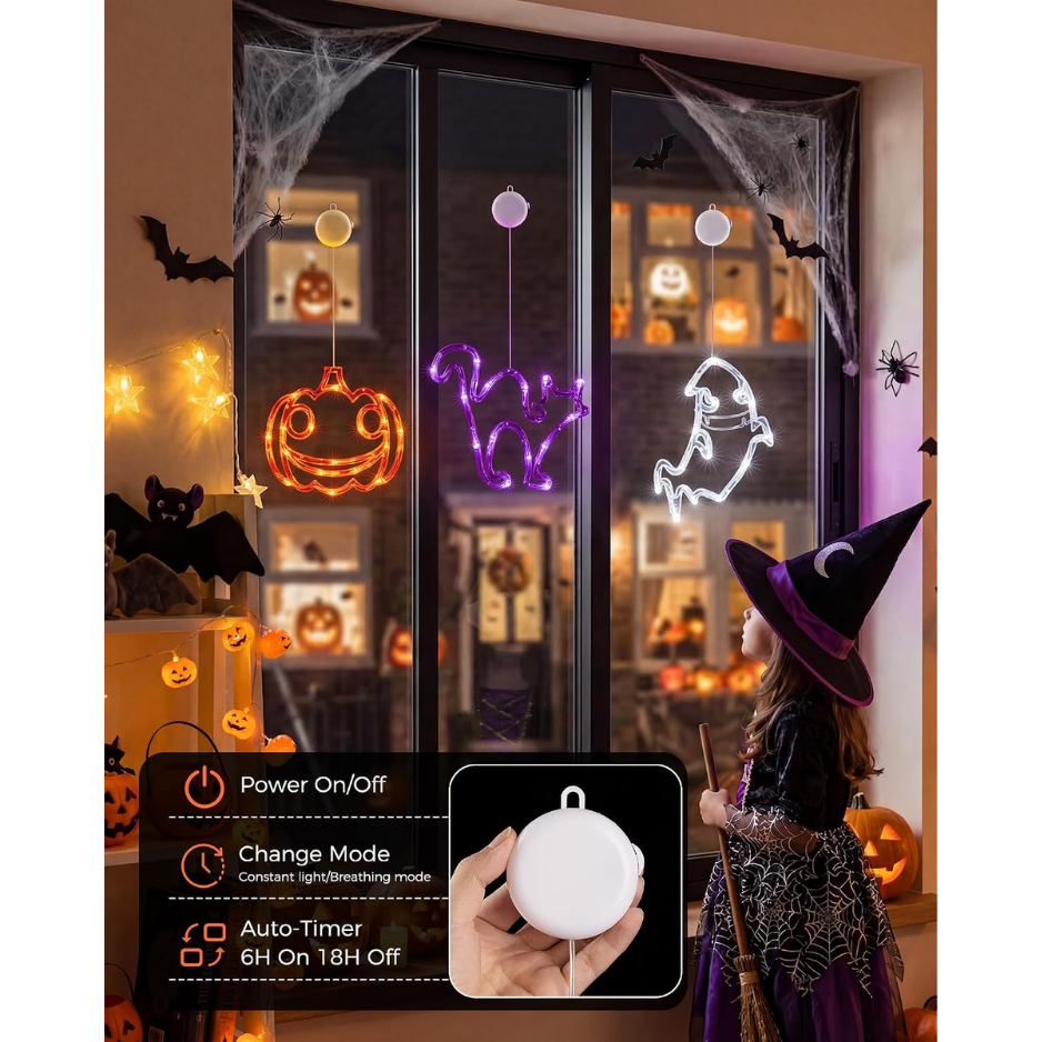 3 Pack lumières de fenêtre Halloween