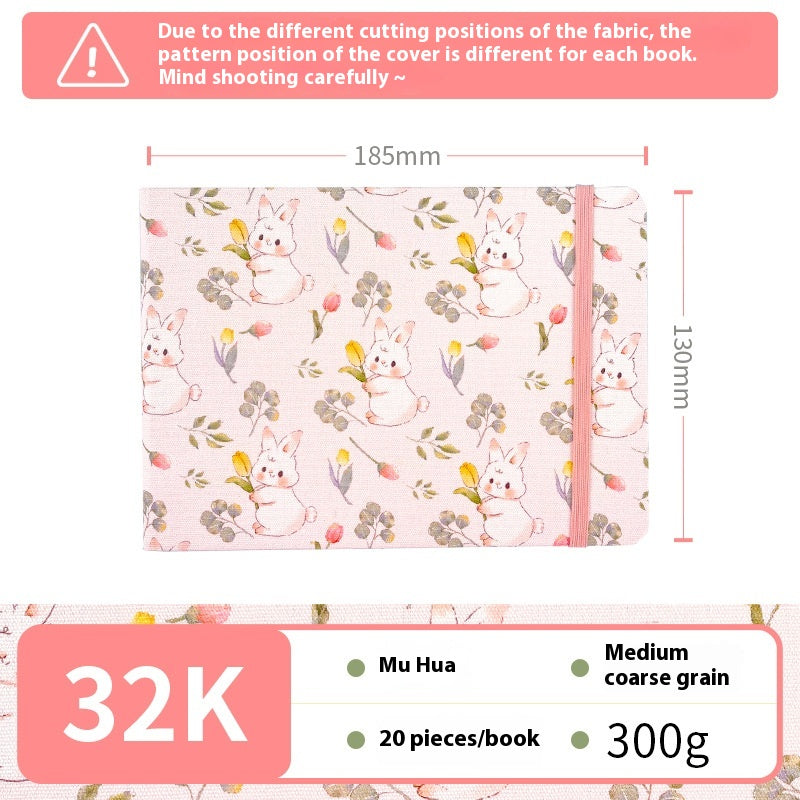 Feiluniao Aquarelle Notebook Tissu fait main Mini Portable Caractère Sketch Hand