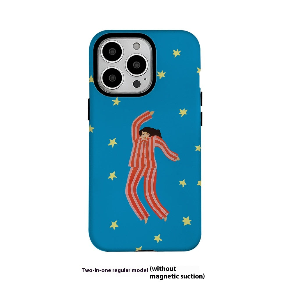 Funny Illustration Feilin Magnétique Deux-en-un cas de téléphone