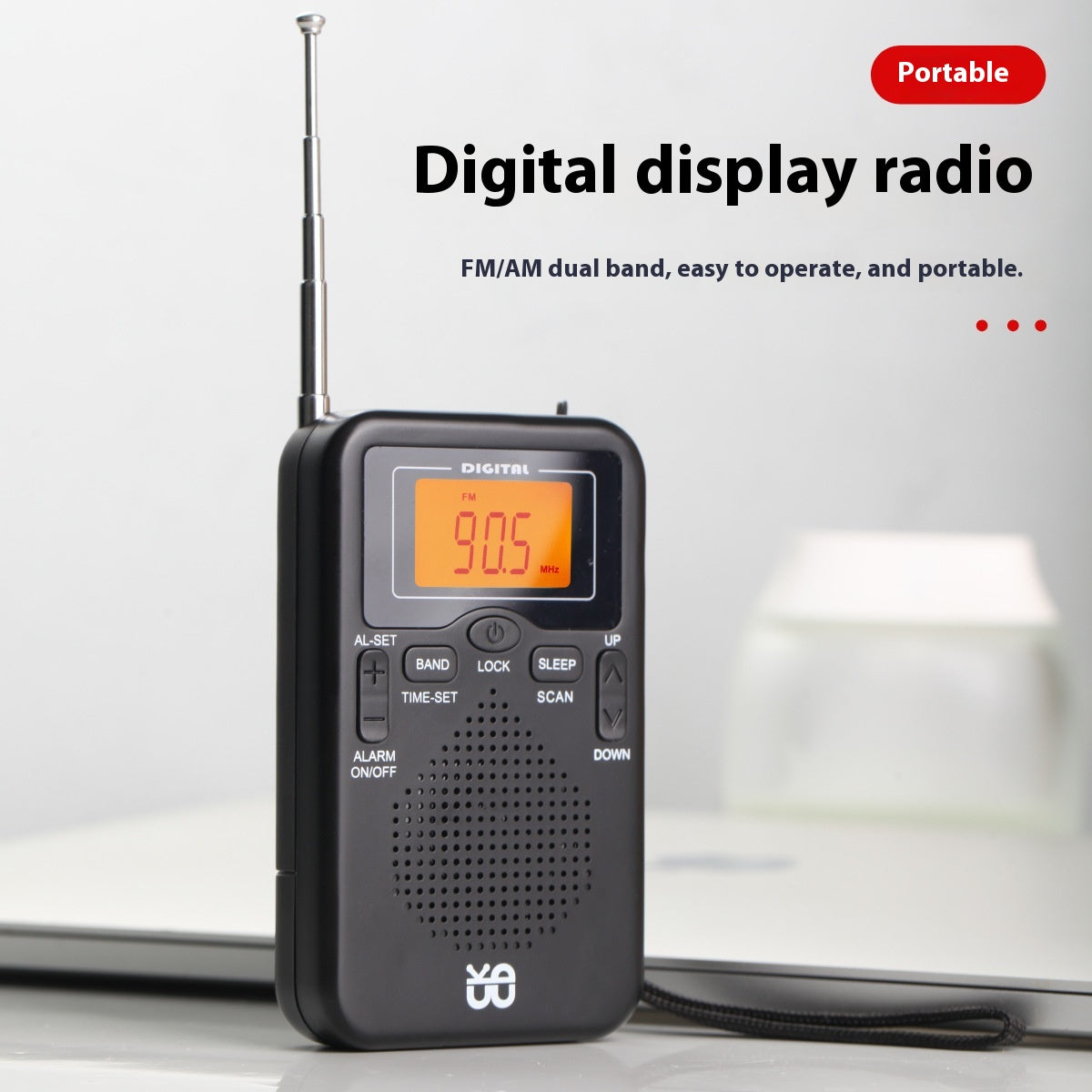 Portable Pocket FMAM Clock Control Stereo Radio