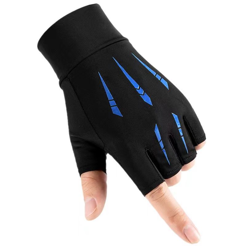 Sports de plein air d'été Gants demi-doigts faits de soie glacée avec une poignée antidérapante