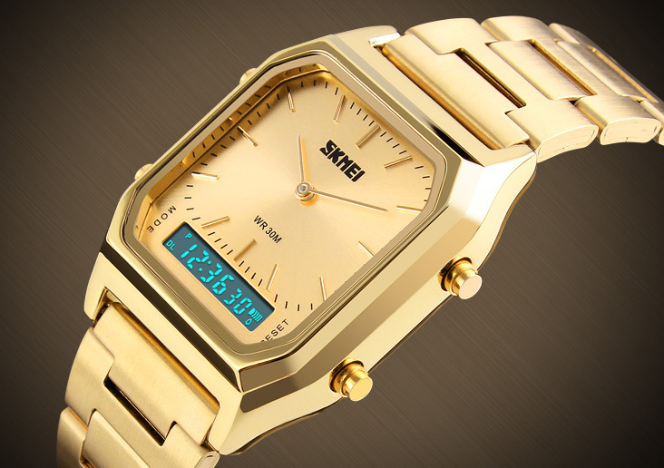 Montre électronique Retro Classic Business Bracelet en acier