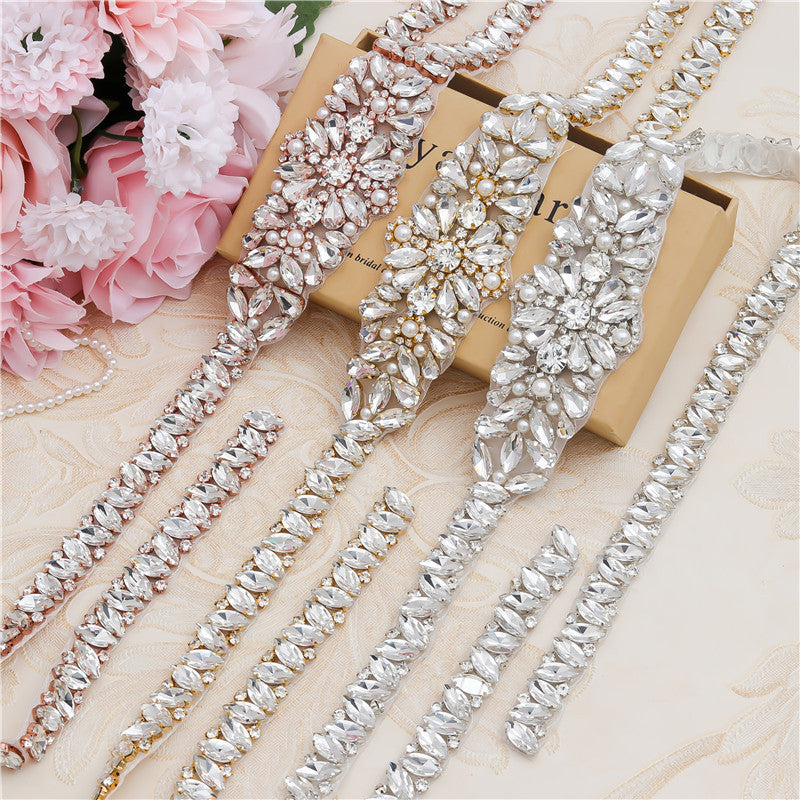Strass Applique robe de mariée taille bijoux