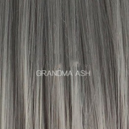 Wig dames européennes et américaines cheveux courts grand-mère gris capuche