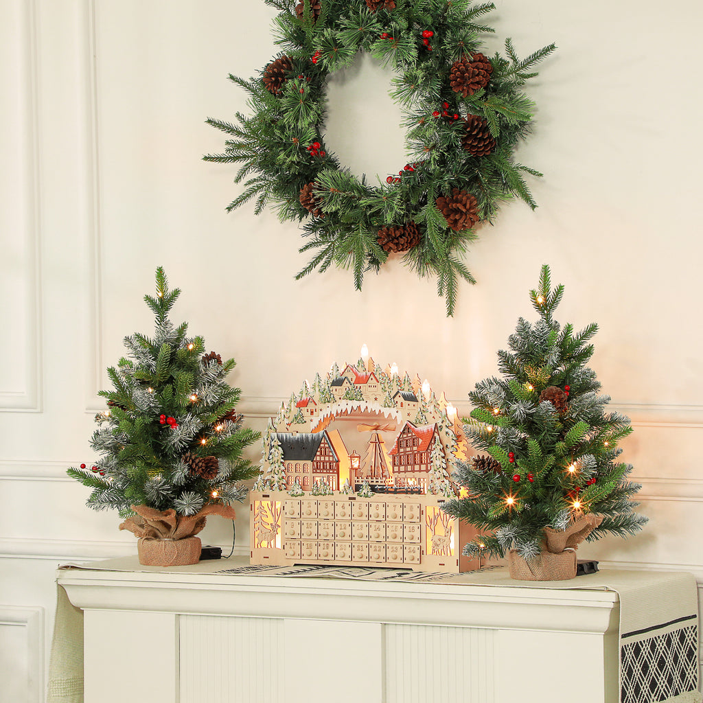 Ensemble de deux arbres de Noël de 2 pieds
