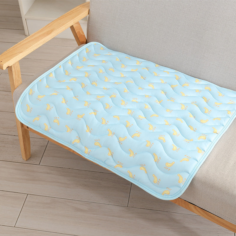 Tapis auto-refroidissant pour chiens et chats Pad de refroidissement pliable d'été avec impression de fruits lavable