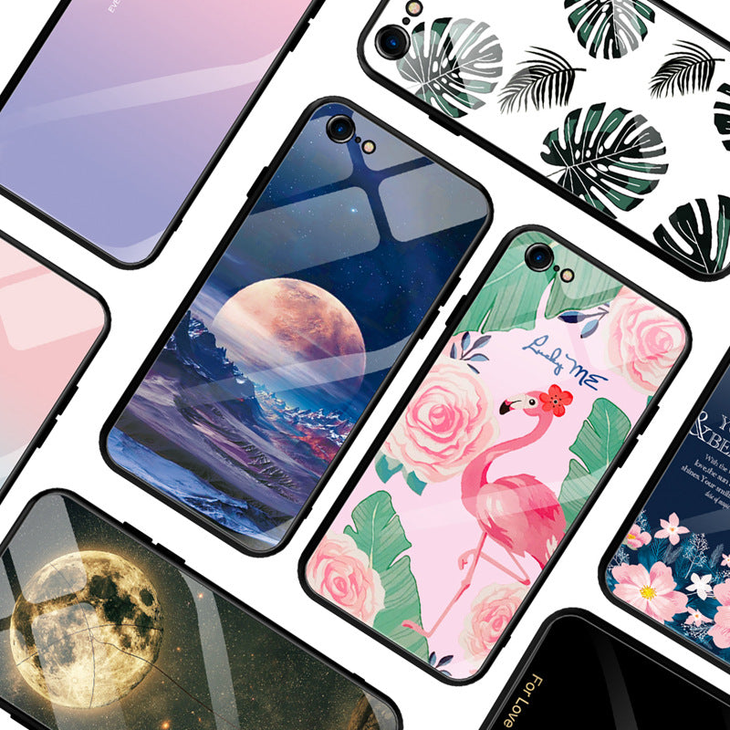 Verre trempé côté doux Tpu cas de téléphone peint