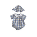 Bébé Onesie Rompeur à manches courtes Crawling costume avec un hood tendance