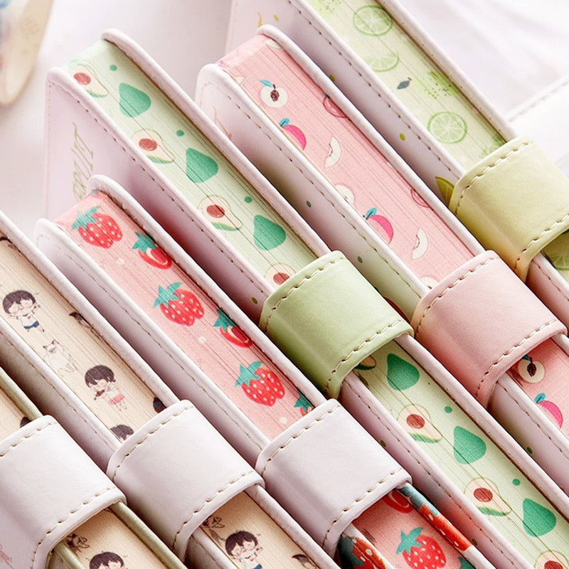 Fruit Print Notebook Planner Magnetic Buckle PU NoteBook Annuals Agenda Couleur Illustration
