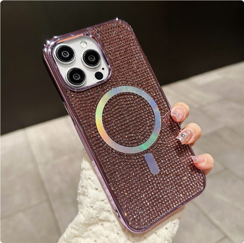 Cas téléphonique Strass Electroplating Protection Manche