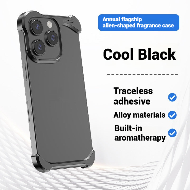 Boîtier de téléphone en aluminium aromathérapie en forme spéciale