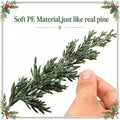 Branches artificielles de Noël Neige Norfolk Pine 35 PCS avec des tiges de baies rouges