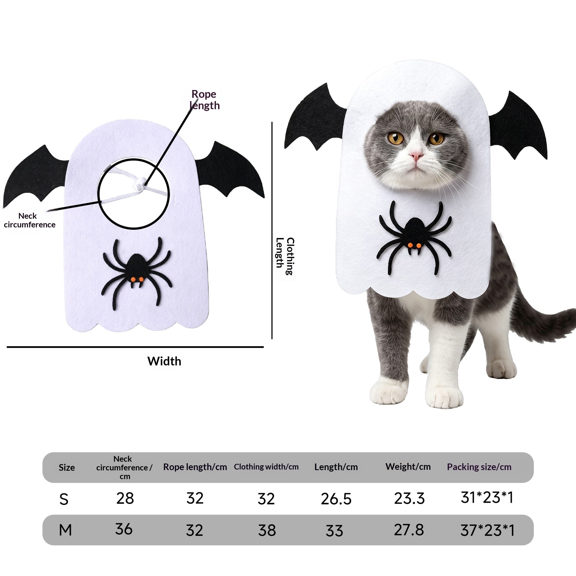 Déguisement pour animaux de compagnie Transformation de chat Funny Holiday Dress-Up Outfit