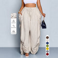 Pantalon large taille haute plissé de style punk rétro