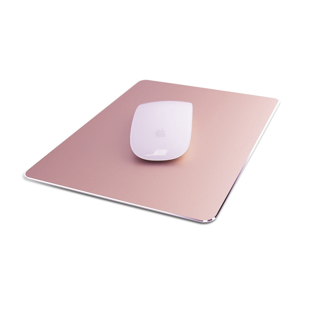 Tapis de bureau en aluminium double face pour souris en métal