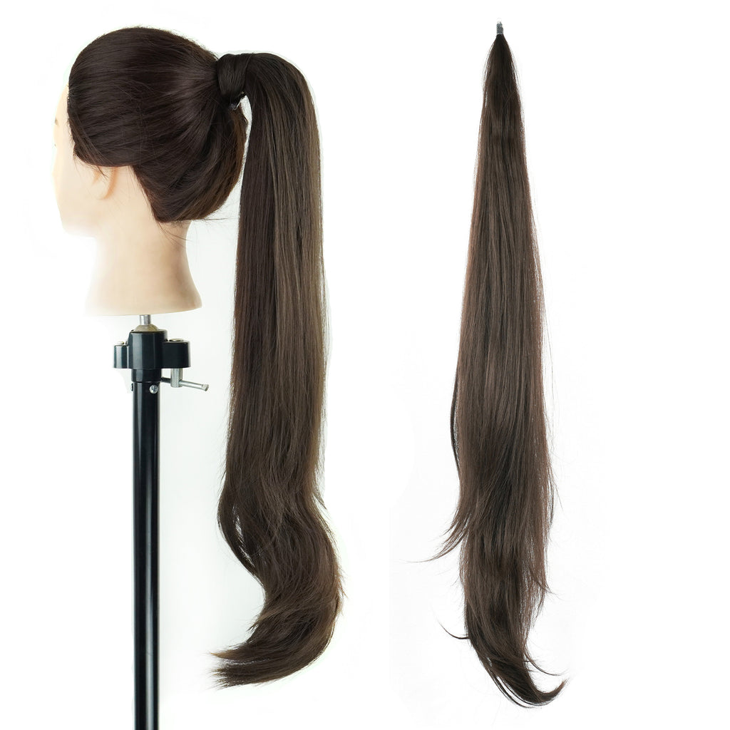 Flexible Synthétique Long Ponytail Enveloppé autour de Polonais Curly Ponytail Pour les femmes