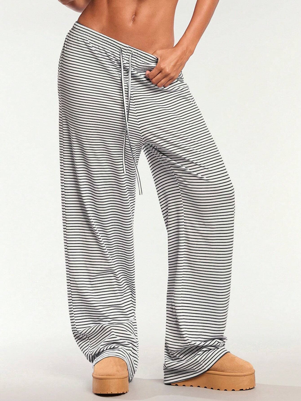 Pantalons à manches longues à rayures pour femmes