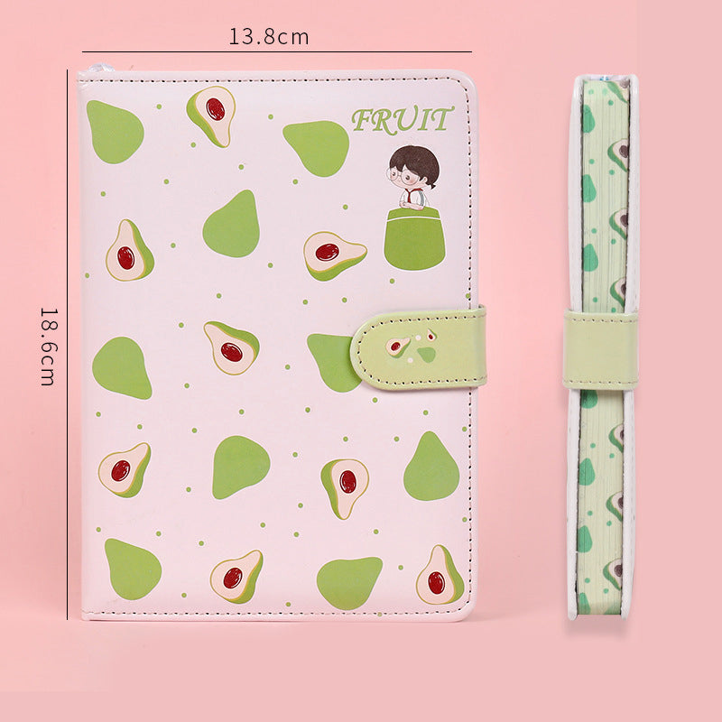 Fruit Print Notebook Planner Magnetic Buckle PU NoteBook Annuals Agenda Couleur Illustration