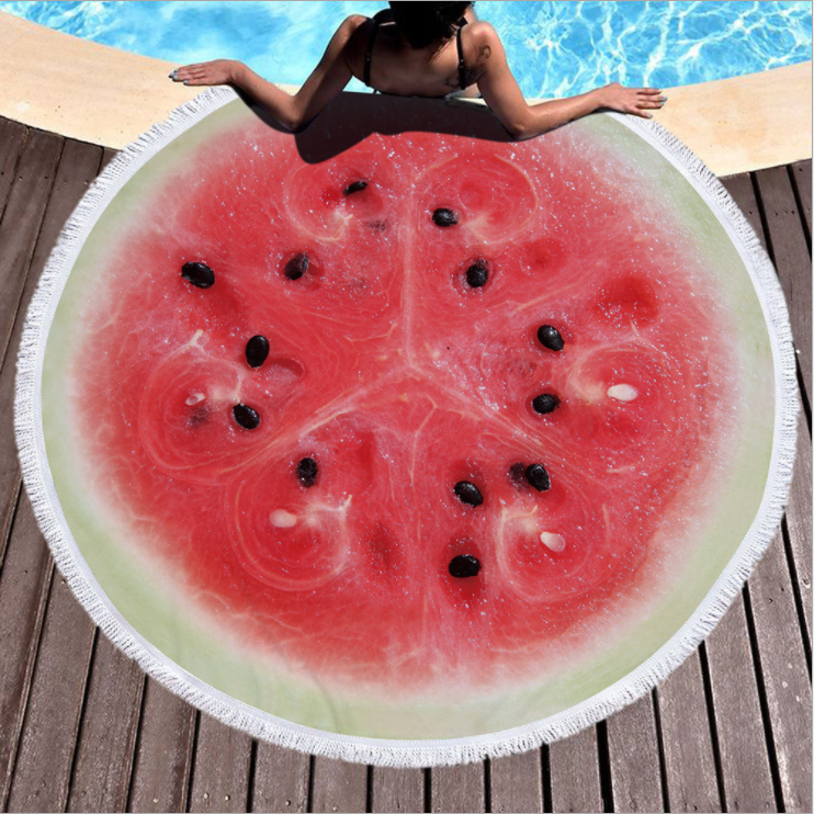 Tapis de plage rond de fruits
