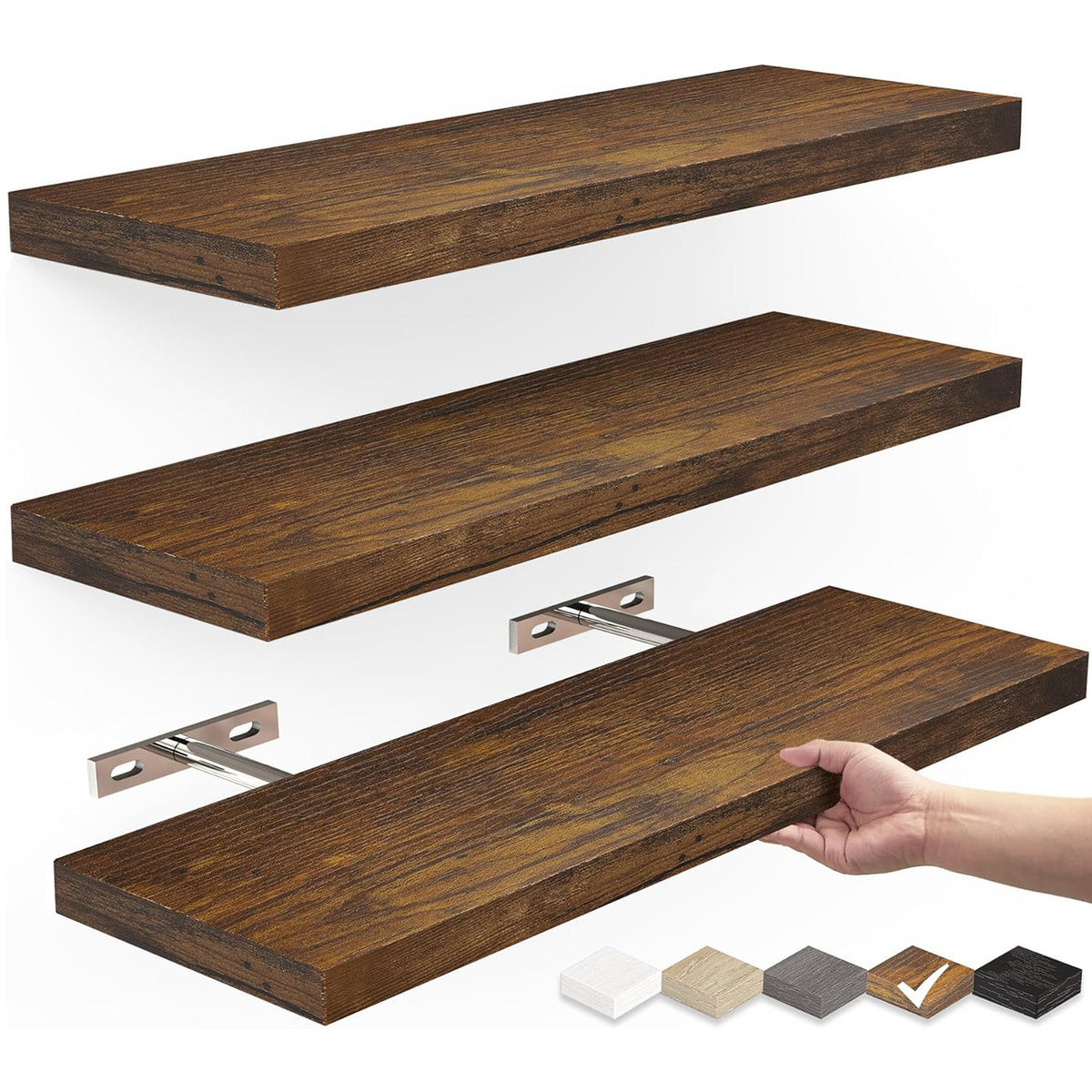 Solid Wood Wall Mounted Storage Shelf