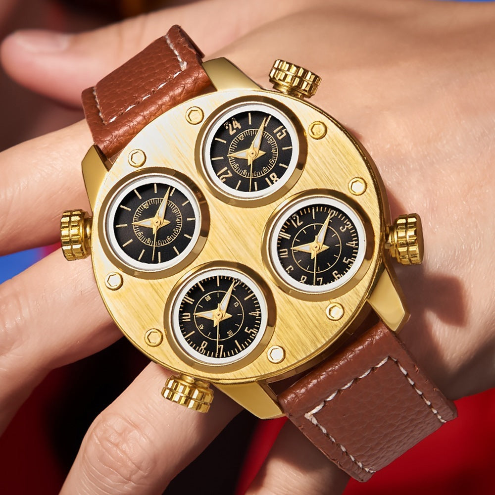 Montre Quartz grand cadran pour hommes