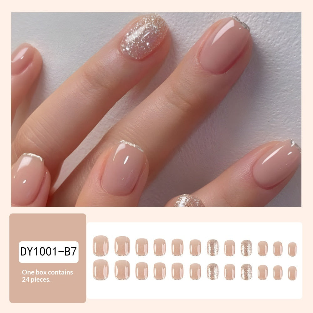 Poudre de velours pur carré 24-pièces avec gouttière et shimmer design Nail Art Set