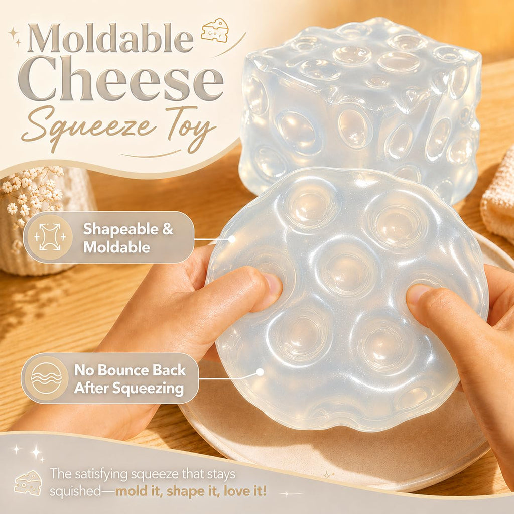 Jouet anti-stress Big Cheese Squishy - Jouet de fidget non-rebendable pour jumbo