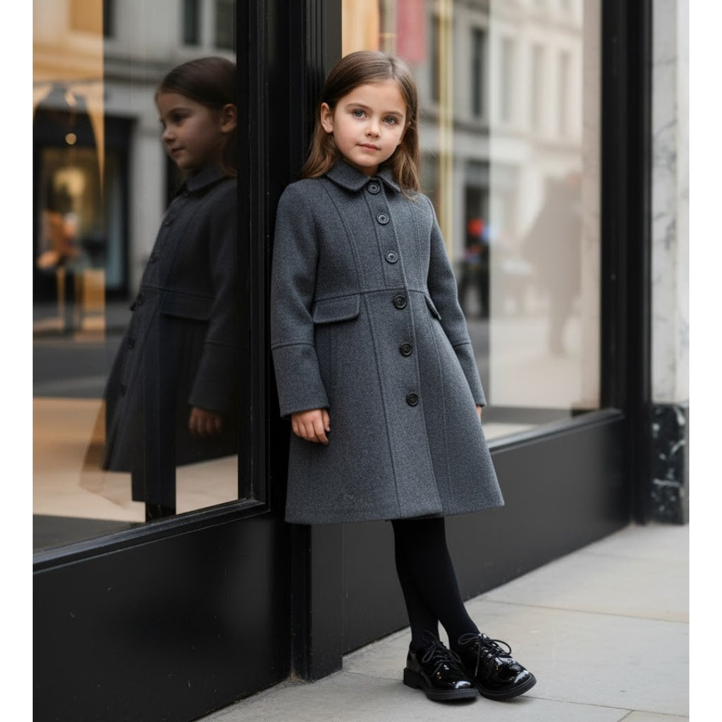 Filles épais chaud long manteau de laine Vintage Hiver manteau Automne 3-9Y