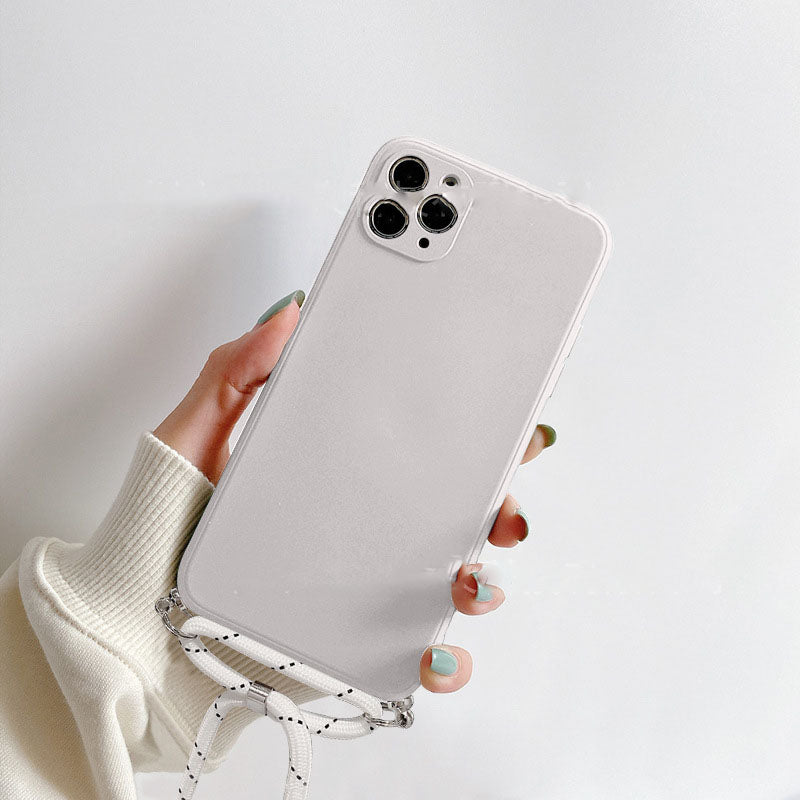 Cas de téléphone de lanyard en silicone liquide créatif et simple