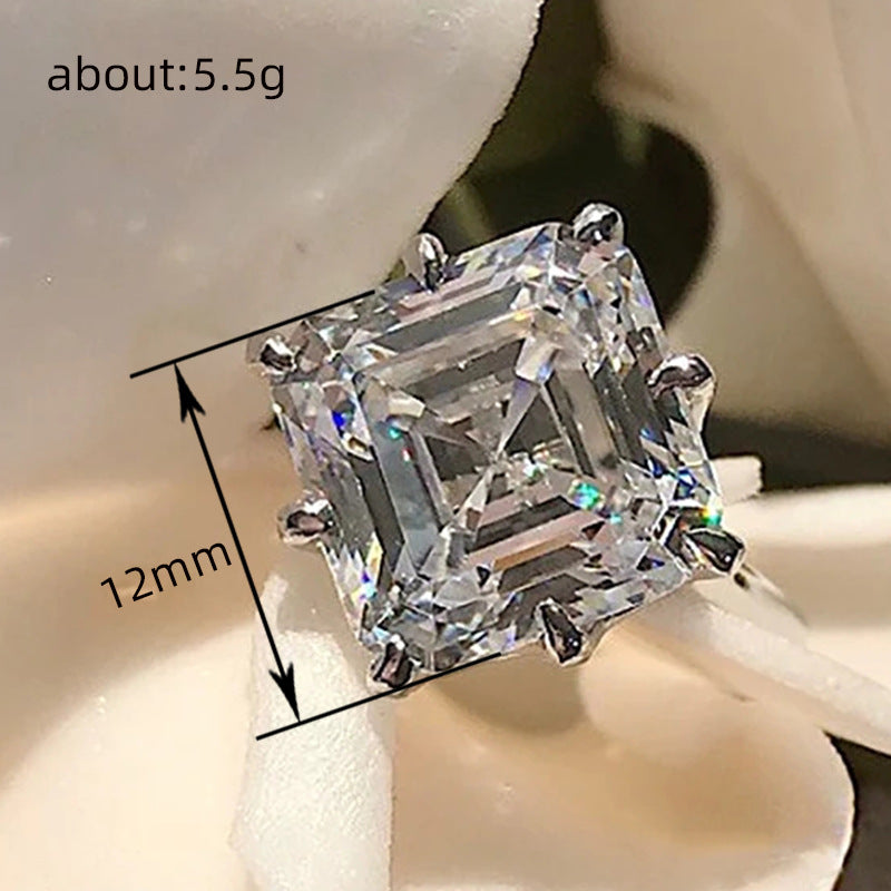 Anneau de Zircon carré pour femmes