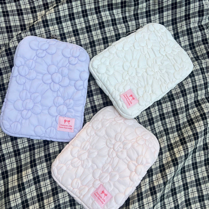 Corée du Sud Brodé Bubble Cotton Flower Tablet PC Sac de rangement de carnet de 1315 pouces