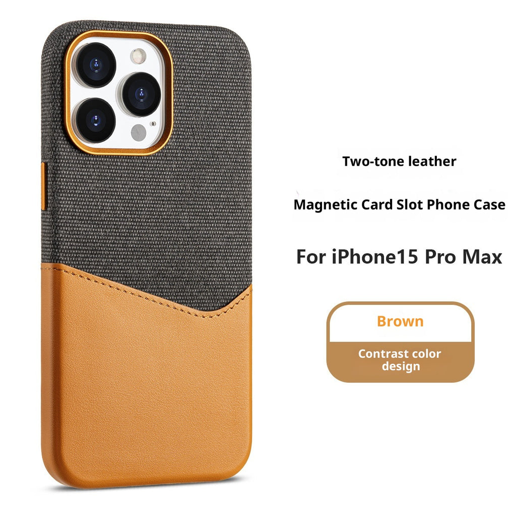 Convient pour 17promax cas de téléphone modèle de tissu de couture couleur cuir aspiration magnétique
