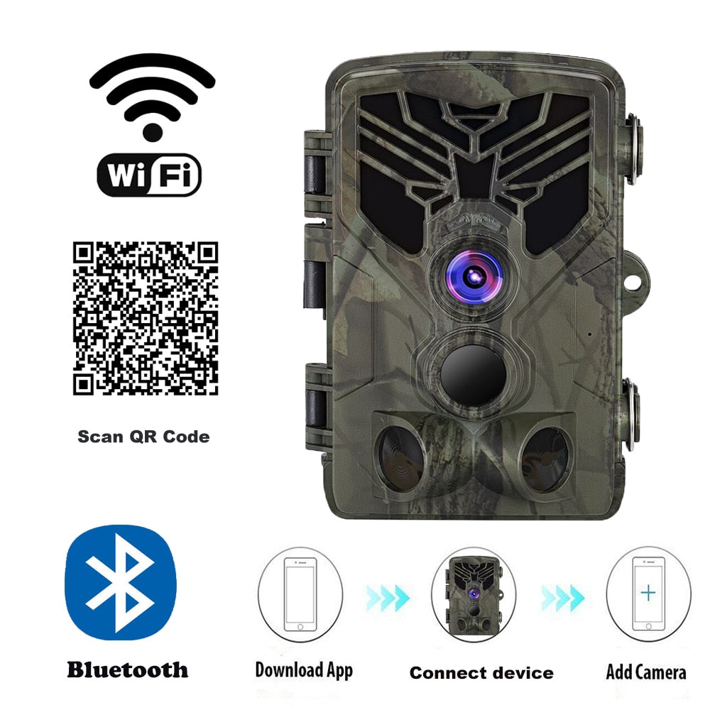 Caméra de suivi de terrain Live Wifi APP Caméra de chasse Bluetooth Wi-Fi830 20MP 1080P
