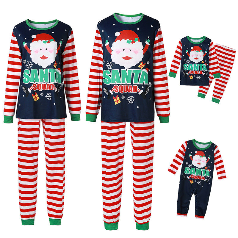 Santa Imprimé Maison Porter Pyjama Parent-enfant Porter