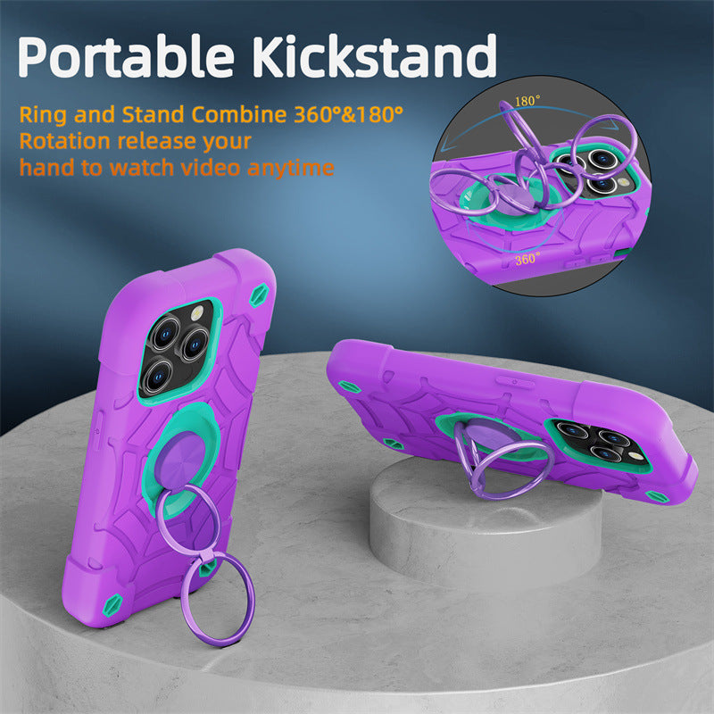 Cartoon Ring Stand PC étui de protection tout-en-un