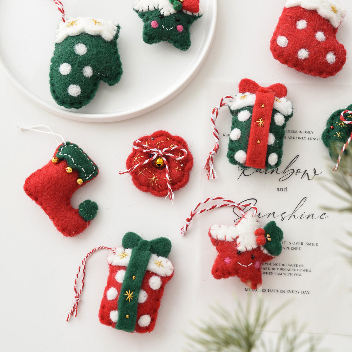 Felt Christmas Stocking Gants Sac Cadeau Ornement suspendu