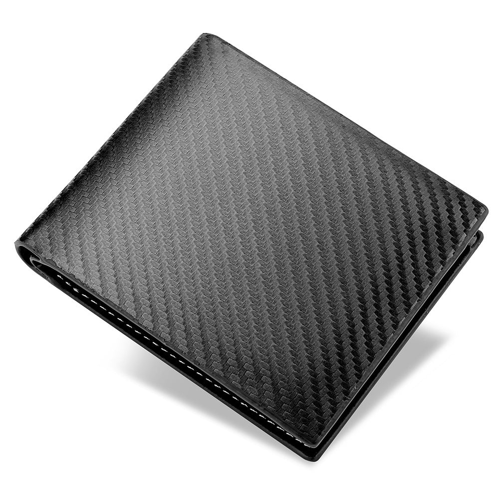 Porte-cartes en fibre de carbone pour homme Fermeture éclair en une seule pièce