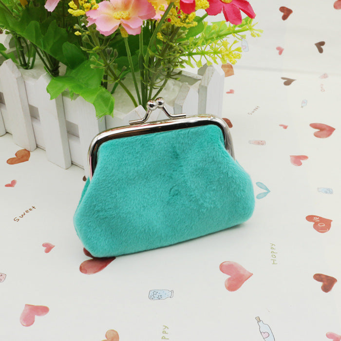 Automne hiver bonbons couleur laine zéro portefeuille étudiant tissu pièce sac enfants sma
