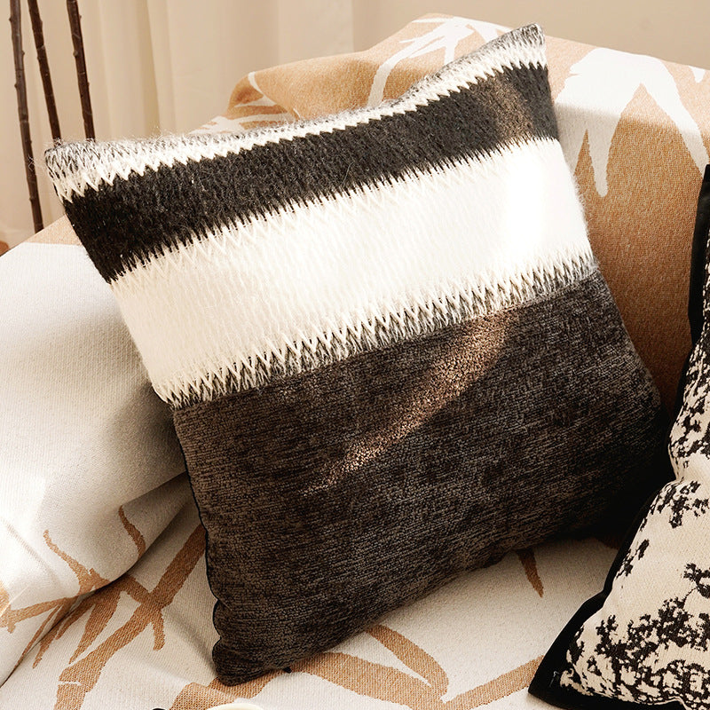 Moyen-Century Français-Style Brown Salon Canapé Couverture oreiller