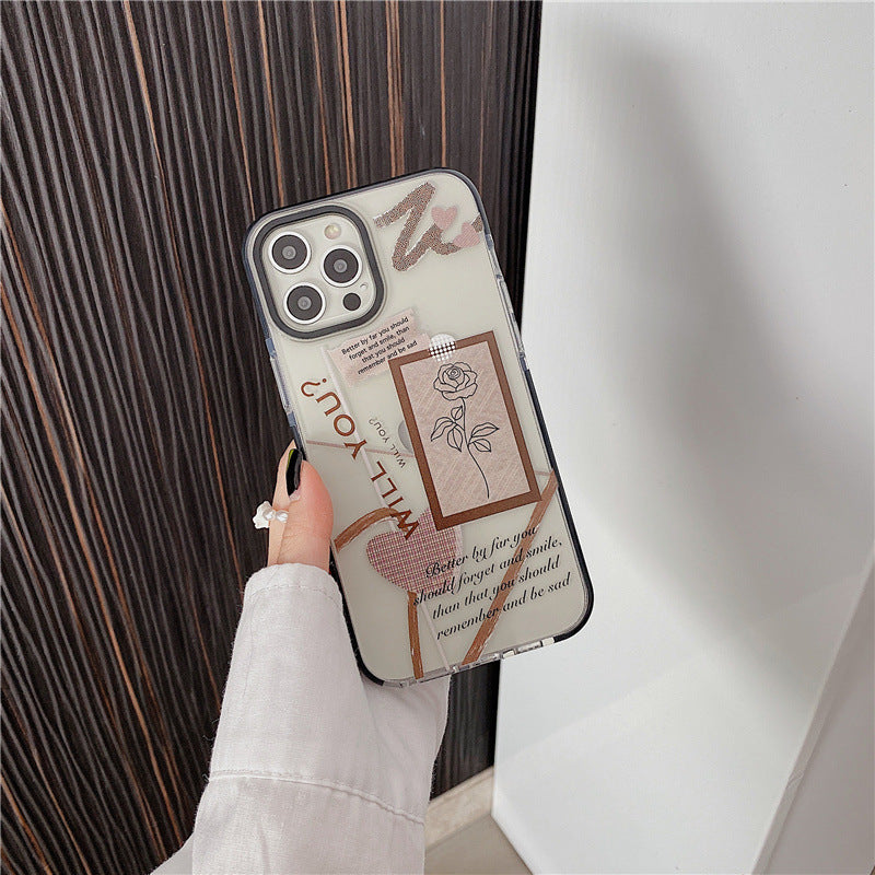 Boitier de téléphone en plastique transparent de Rose Vent Frosty