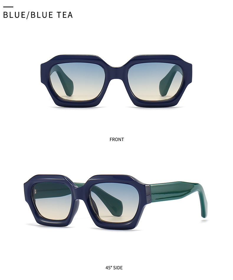Lunettes de soleil européennes et américaines Irrégulier Polygon Trend Street Snap Modern Charm Retro Su