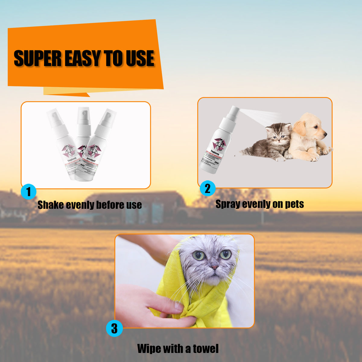 Spray anti-vol et anti-pestif pour animaux de compagnie 25ml