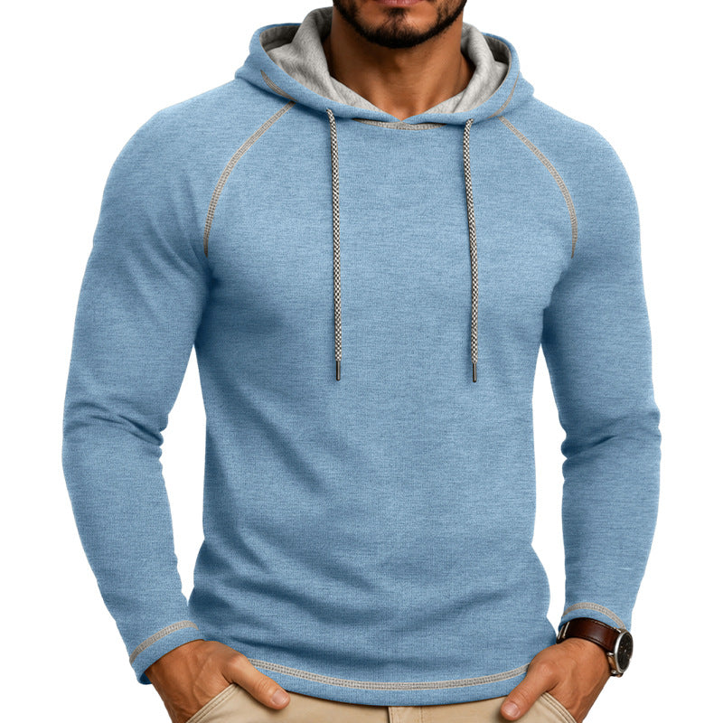 T-shirt à capuche manches longues pour hommes Top sport