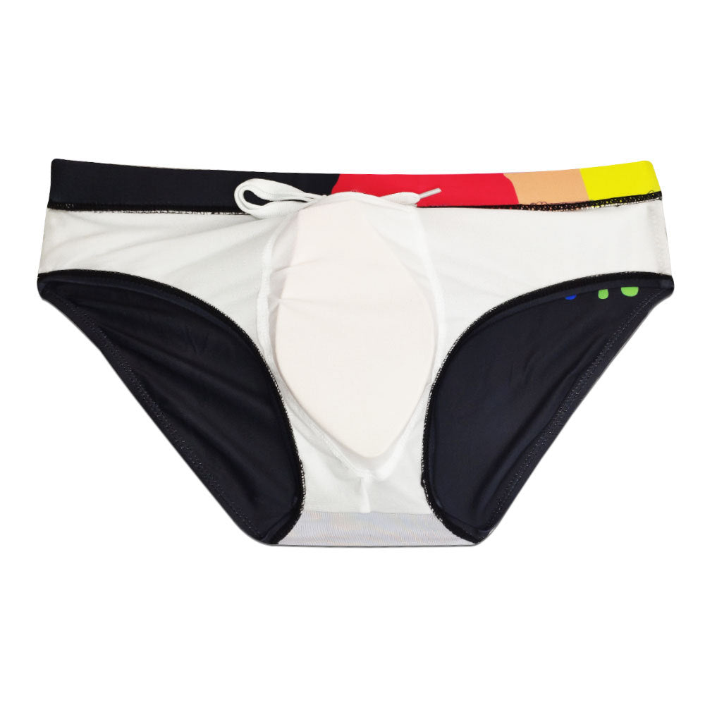 Slips de bain de tasse à ruban imprimé couleur sexy